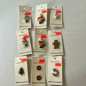 JHB International Hand-Painted Holiday Christmas Ceramic Shank Buttons Mixed Lot